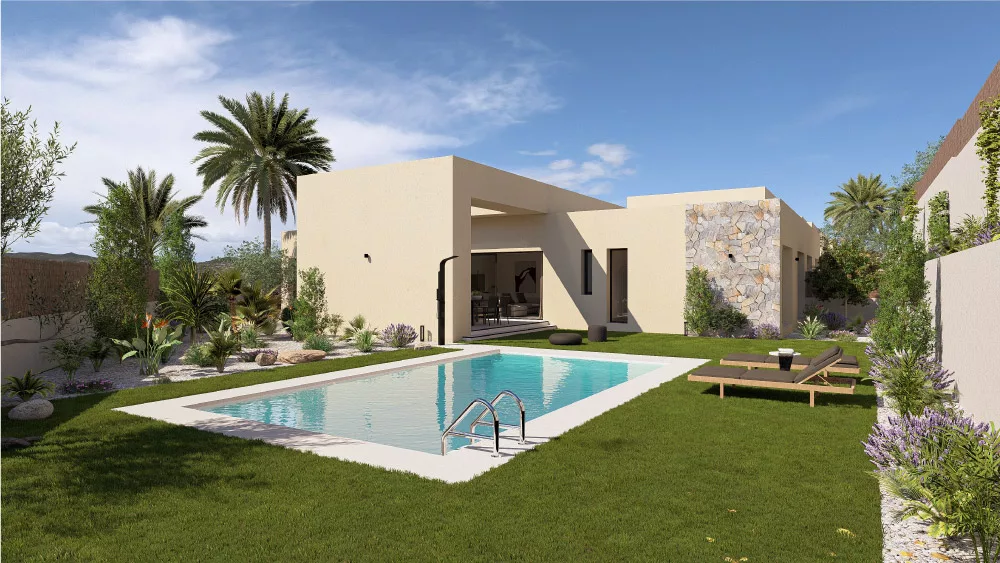 Retama Brezal villa in Altaona Murcia with private garden, pool and high-quality finishes