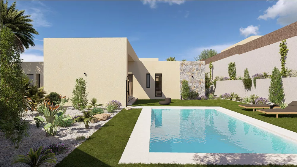 exterior facade brezal model villa retama altaona resort