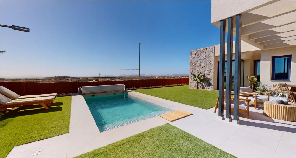 piscina privada jardín villa murcia balance las vistas