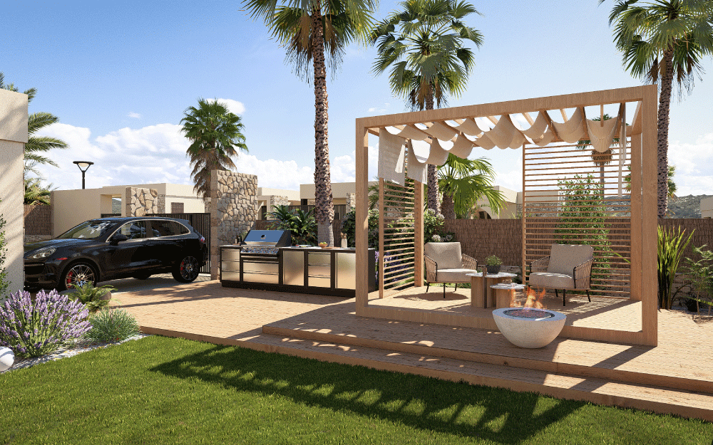 entrance and courtyard of a villa in Altaona