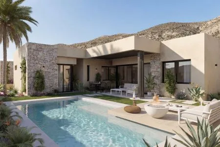 Modern villa at Las Vistas Altaona in Murcia, Spain, with private garden and mountain views
